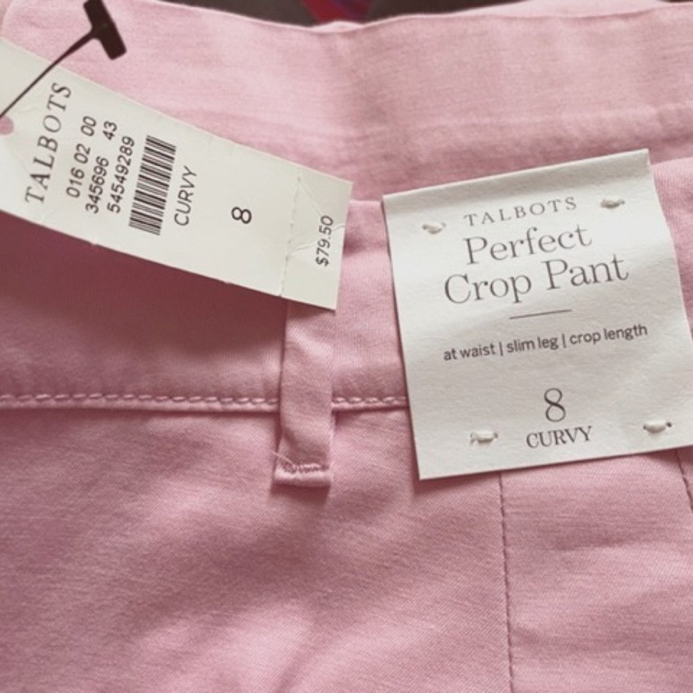 Talbots perfect crop pant capris, pale pink, NWT